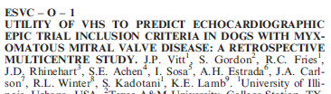 Utility of VHS to Predict Echocardiographic EPIC Trial Inclusion Criteria in Dogs with Myxomatous Mitral Valve Disease: a Retrospective Multicentre Study